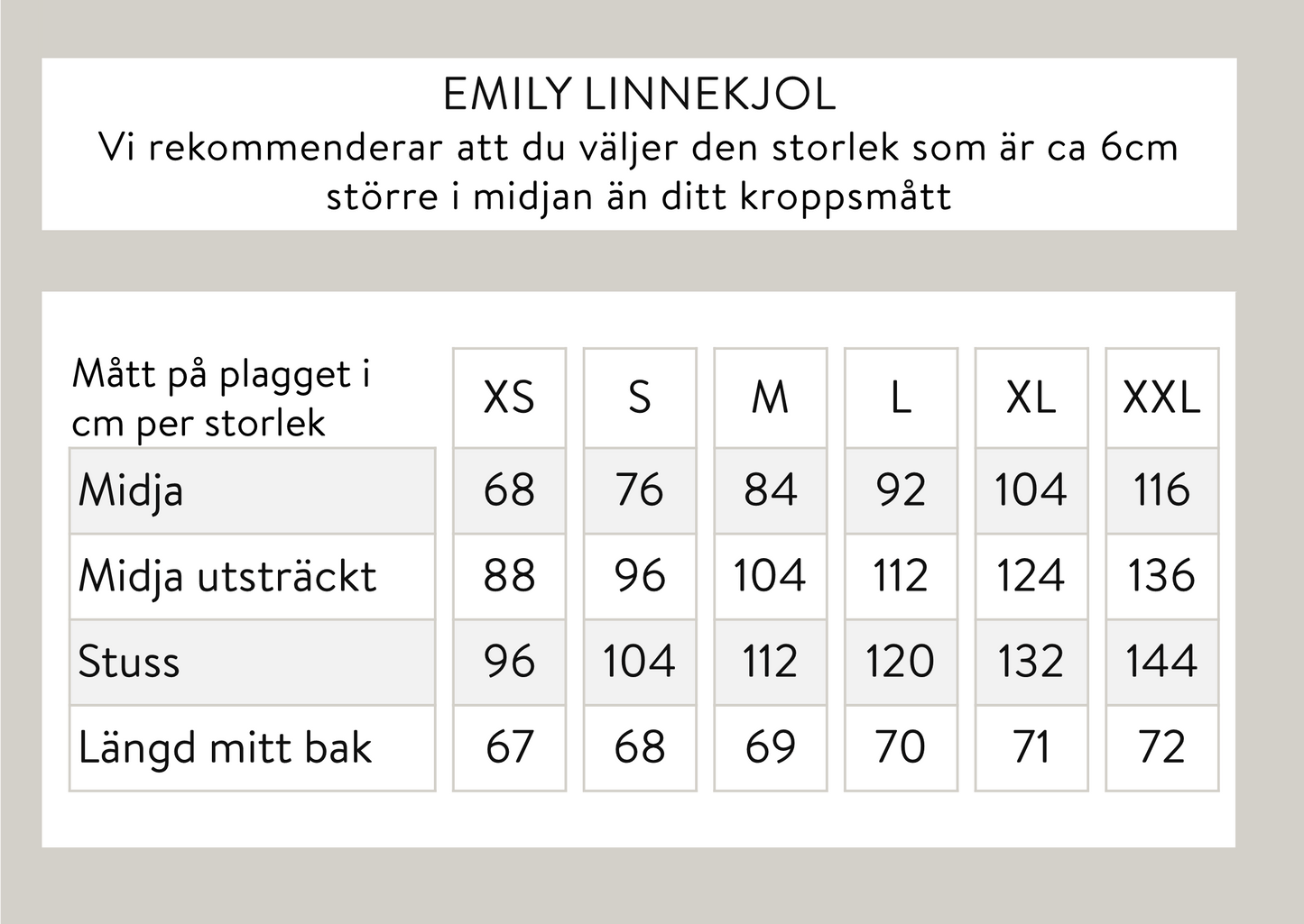 Emily linnekjol - Svart