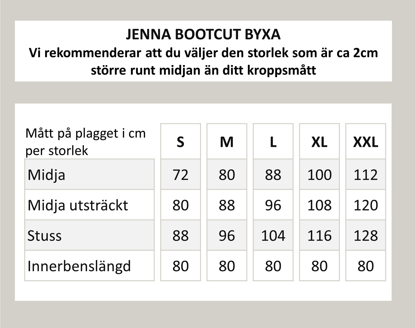 Jenna bootcut resår - Svart
