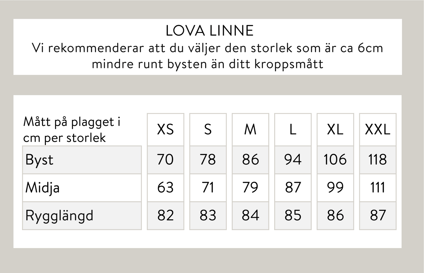 Lova linne - Vit