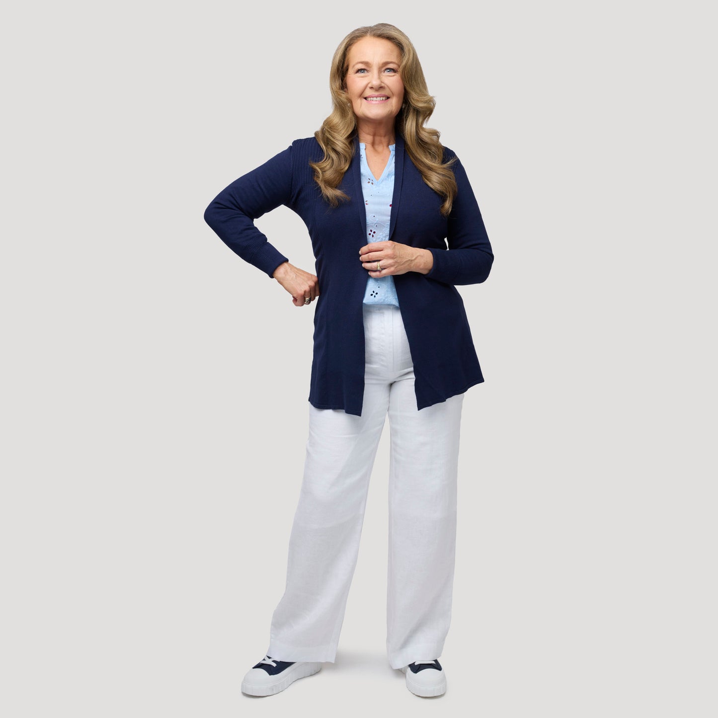 Emily linnebyxa rak - Vit