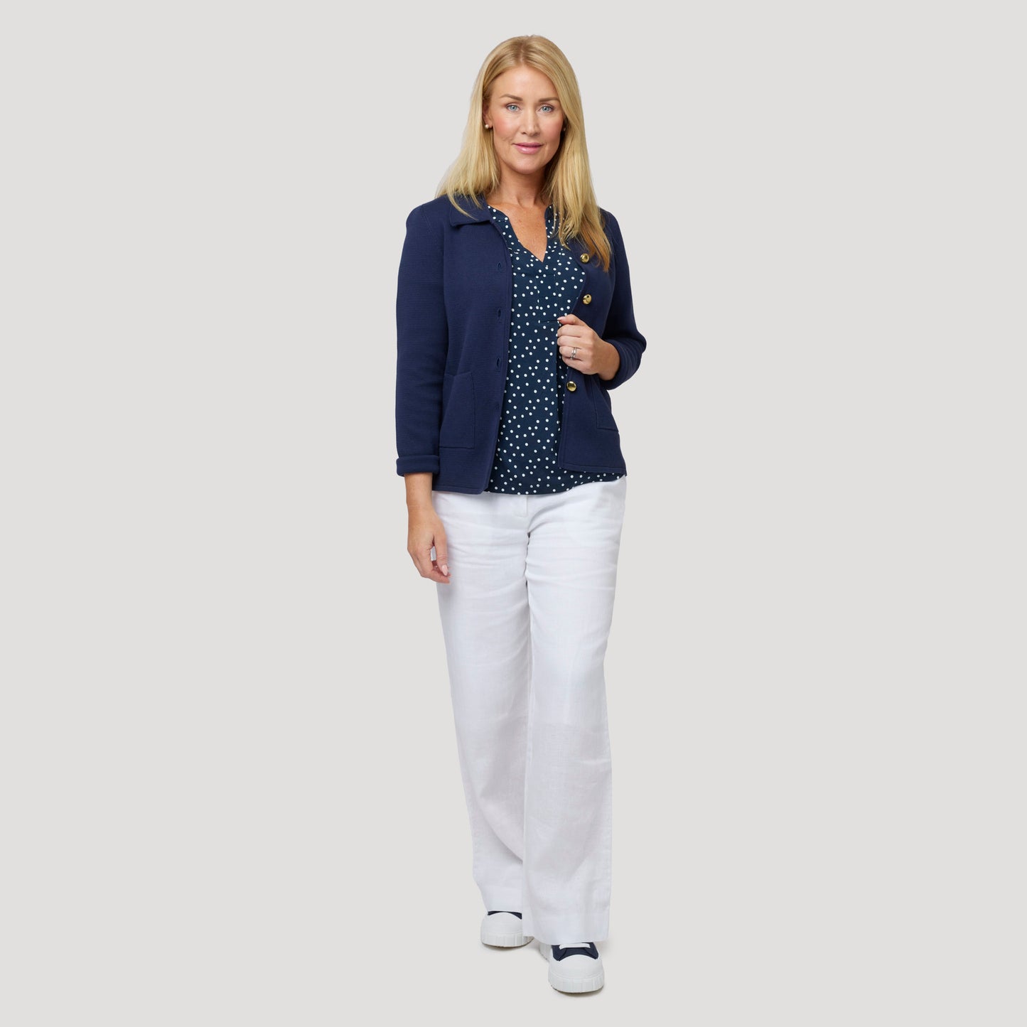 Emily linnebyxa rak - Vit