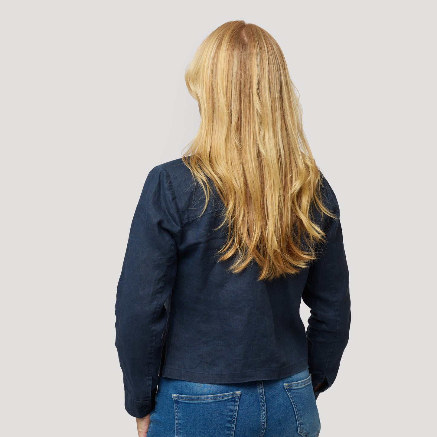 Emily linnejacka - Mörkblå