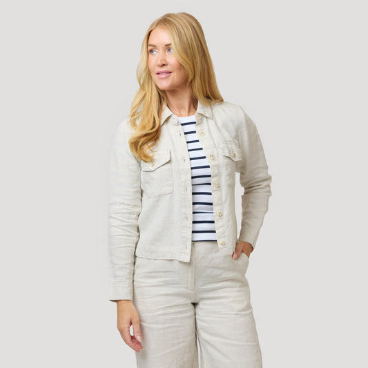 Emily linnejacka - Ljusbeige