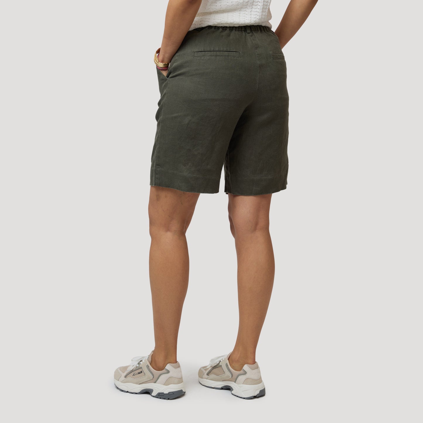 Emily linneshorts - Grön