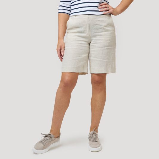 Emily linneshorts - Ljusbeige