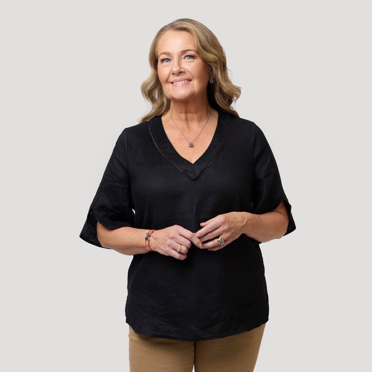 Emma linne blus - Svart