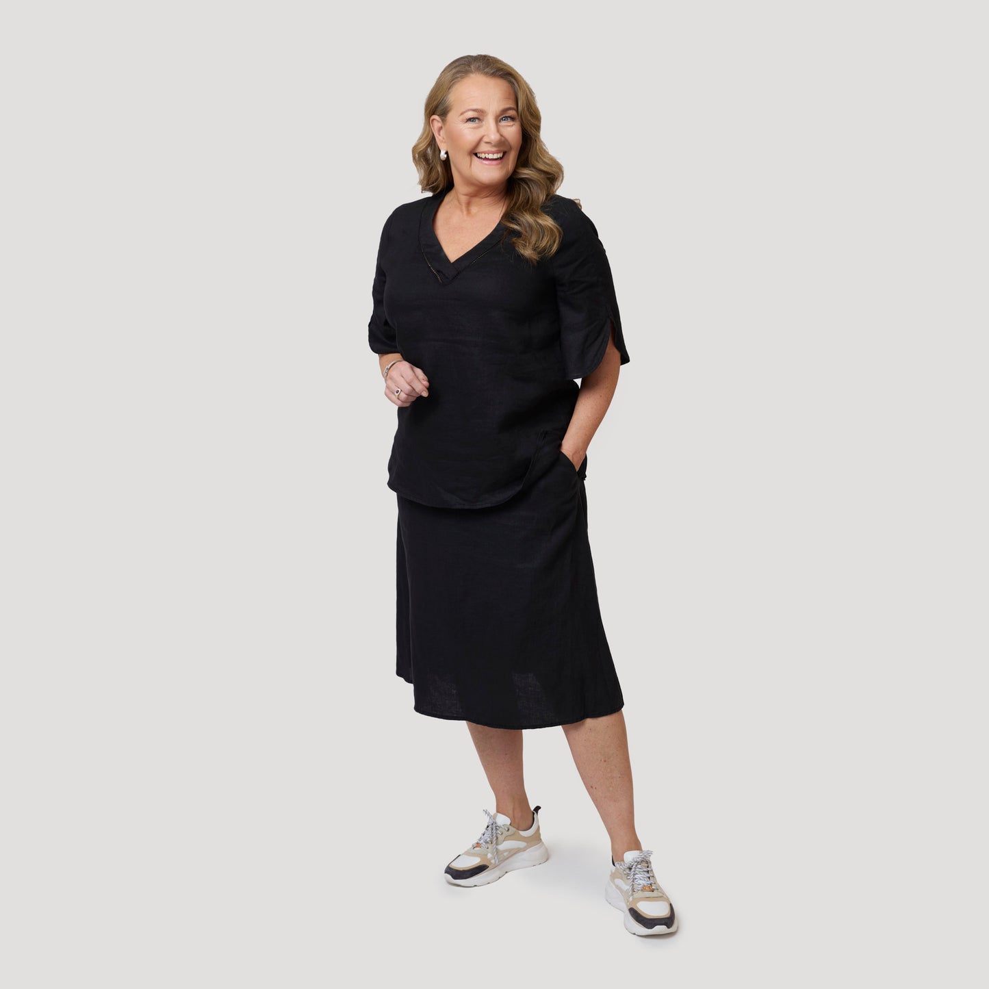 Emma linne blus - Svart