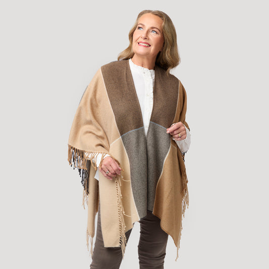 Frida poncho - rutig