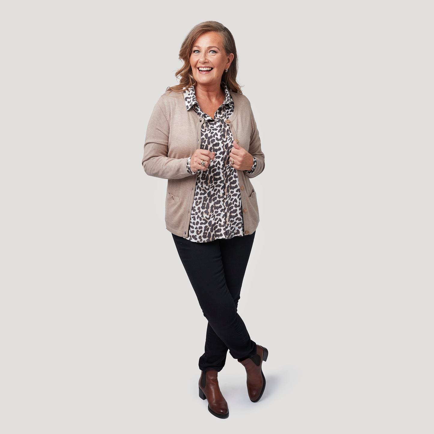 Nydia blus - Leopardmönstrad