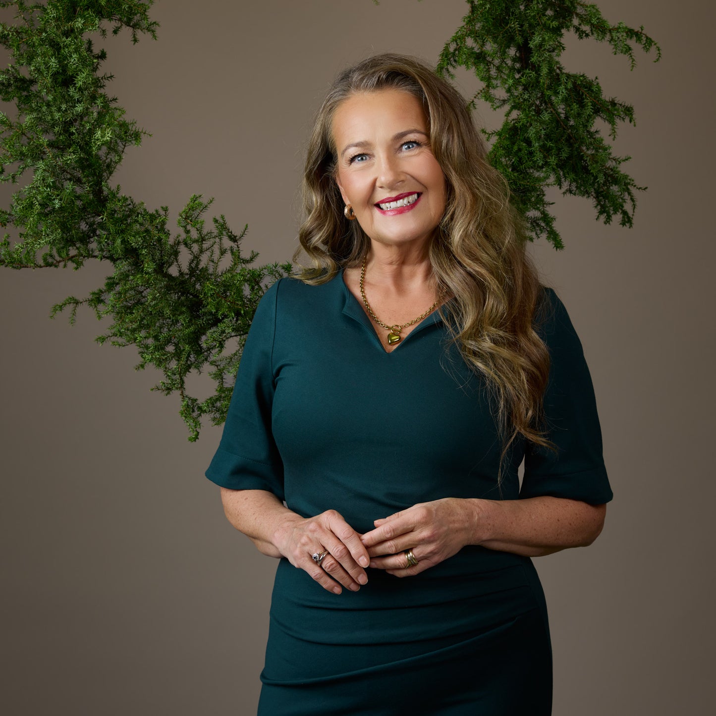 Jenna klänning - Mörkgrön
