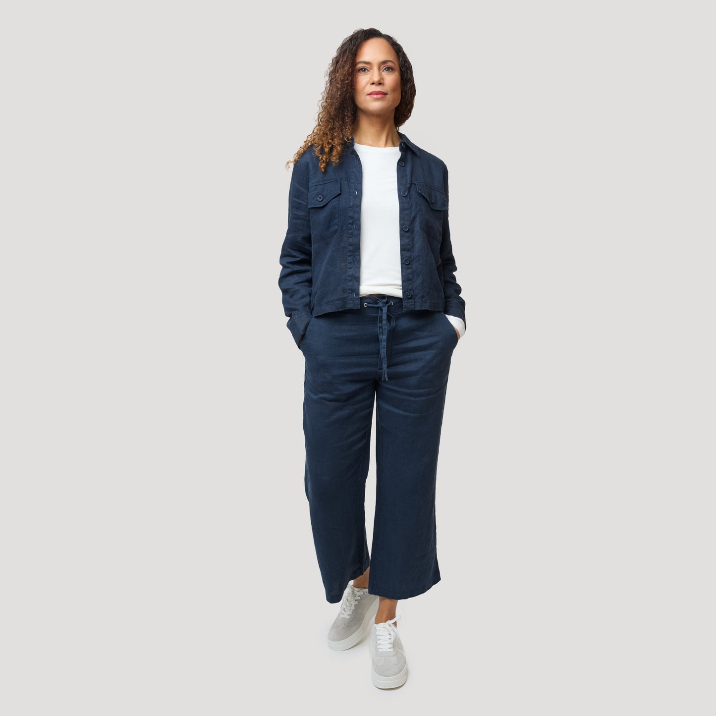 Emily linnejacka - Mörkblå