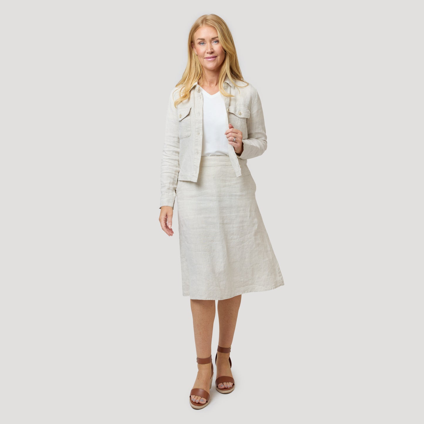Emily linnejacka - Ljusbeige