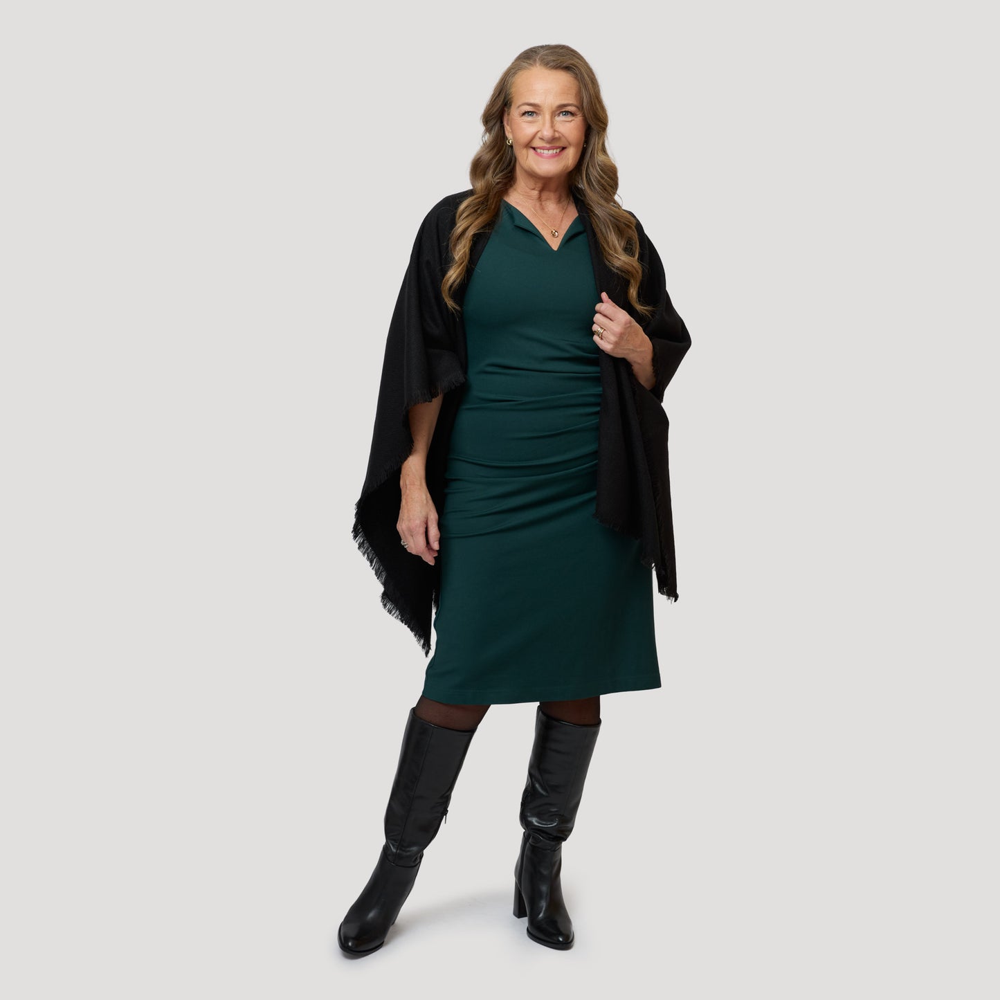 Jenna klänning - Mörkgrön
