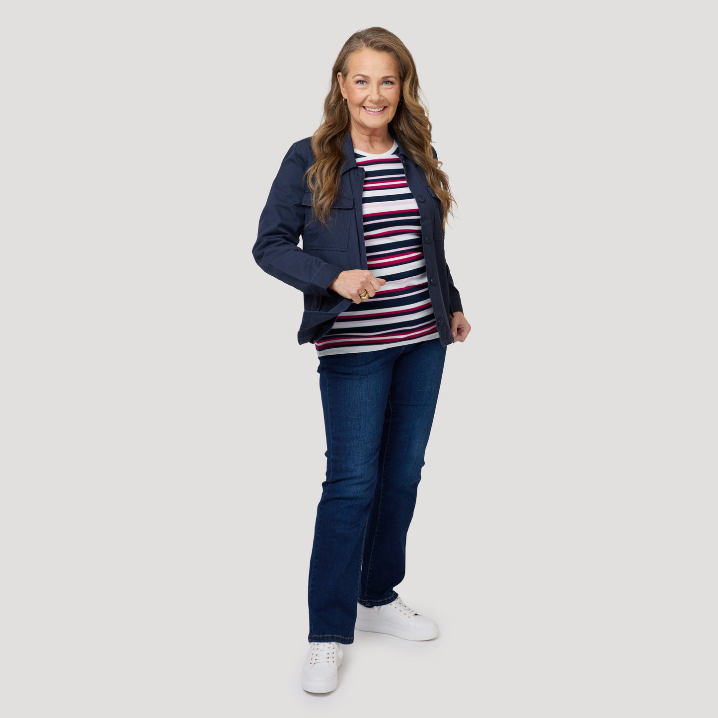 Rita topp - Hallonröd multirand