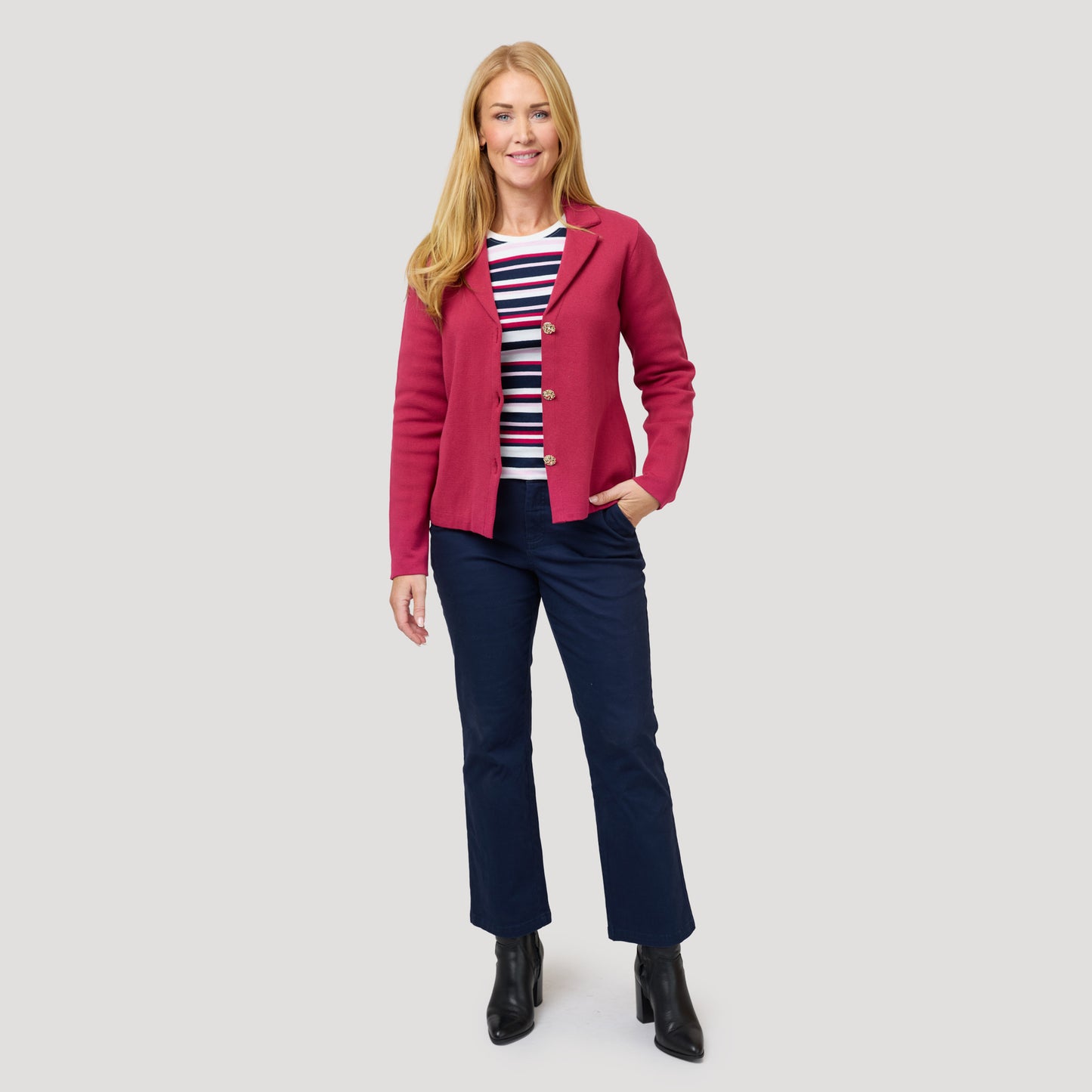 Jackie cardigan - Hallonröd