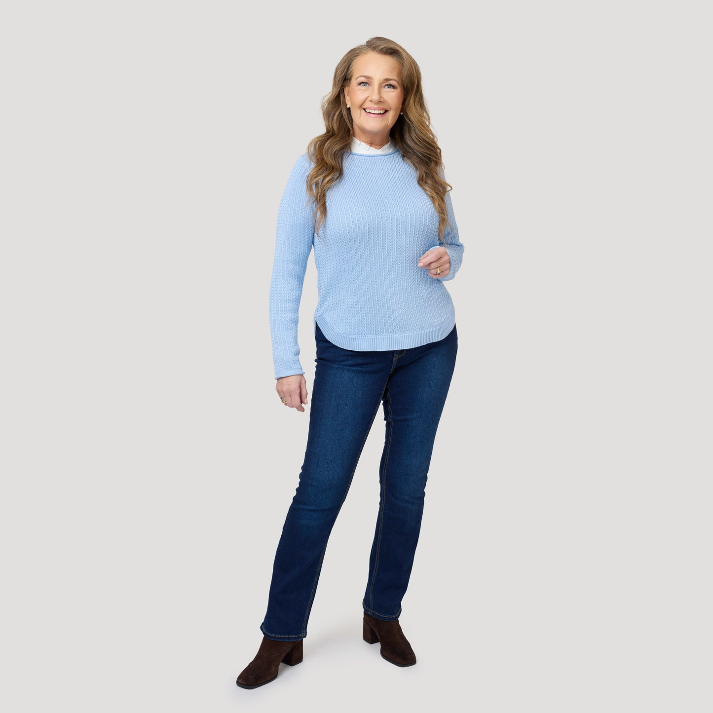 Rachel-neulepusero - Vaaleansininen