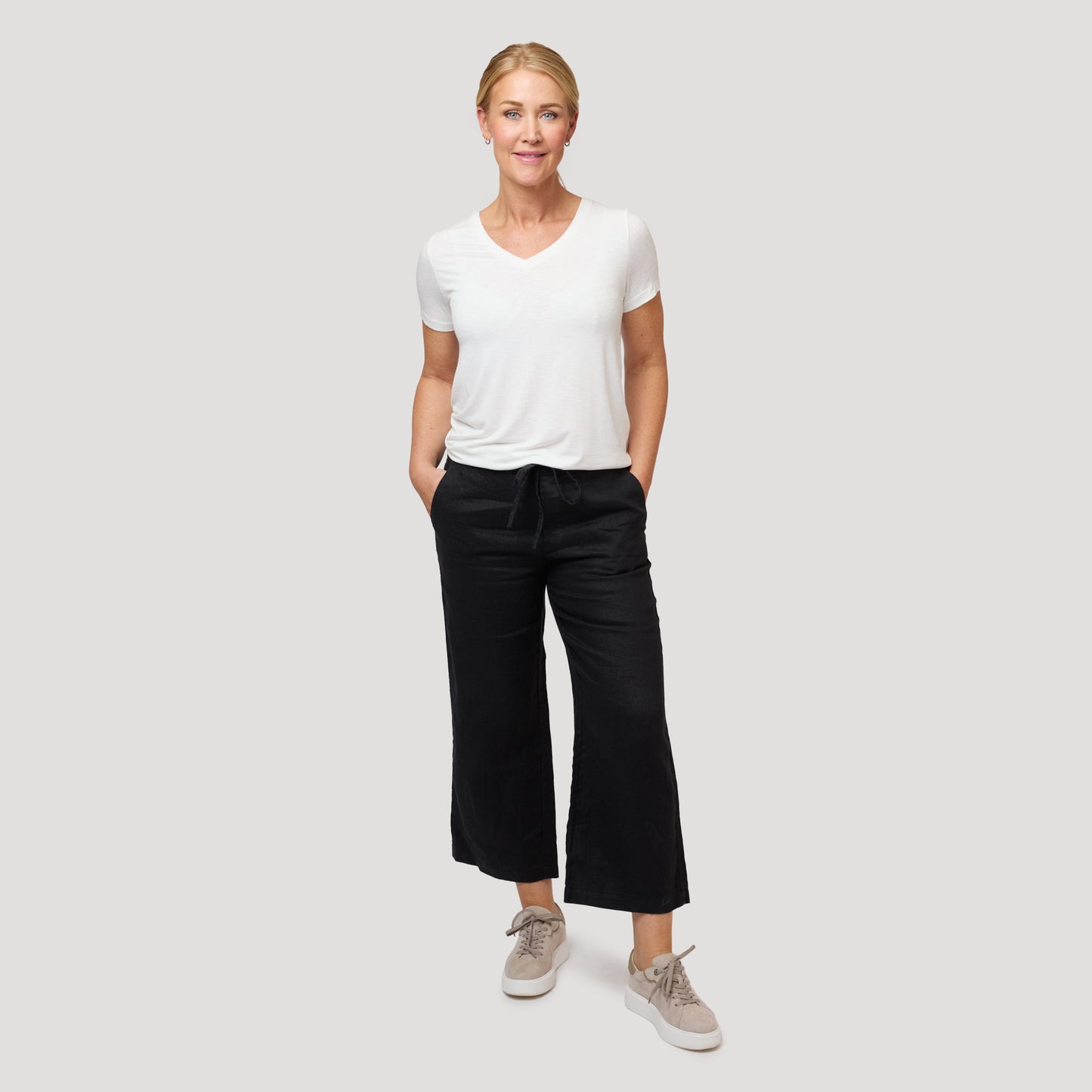 Emily linnebyxa ankellång - Svart