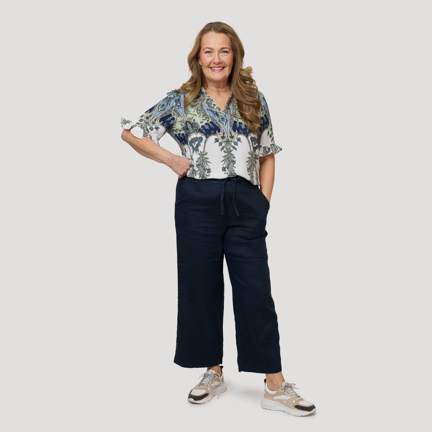Emily linnebyxa ankellång - Mörkblå