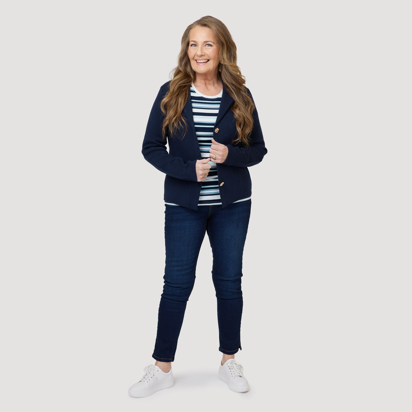 Jackie neuletakki - tummansininen