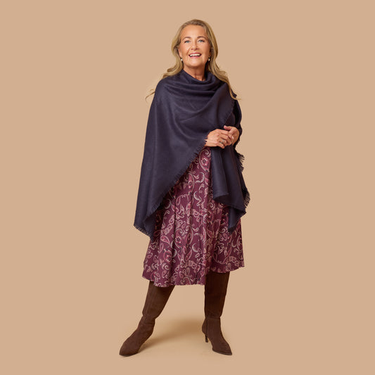 Frida poncho - Mörkblå