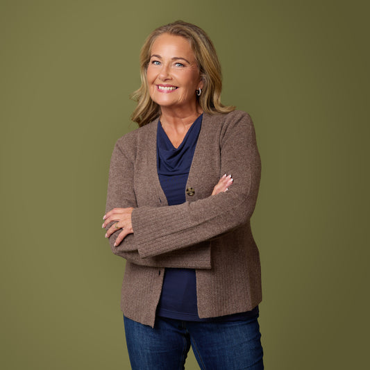 Brun cardigan till jeans
