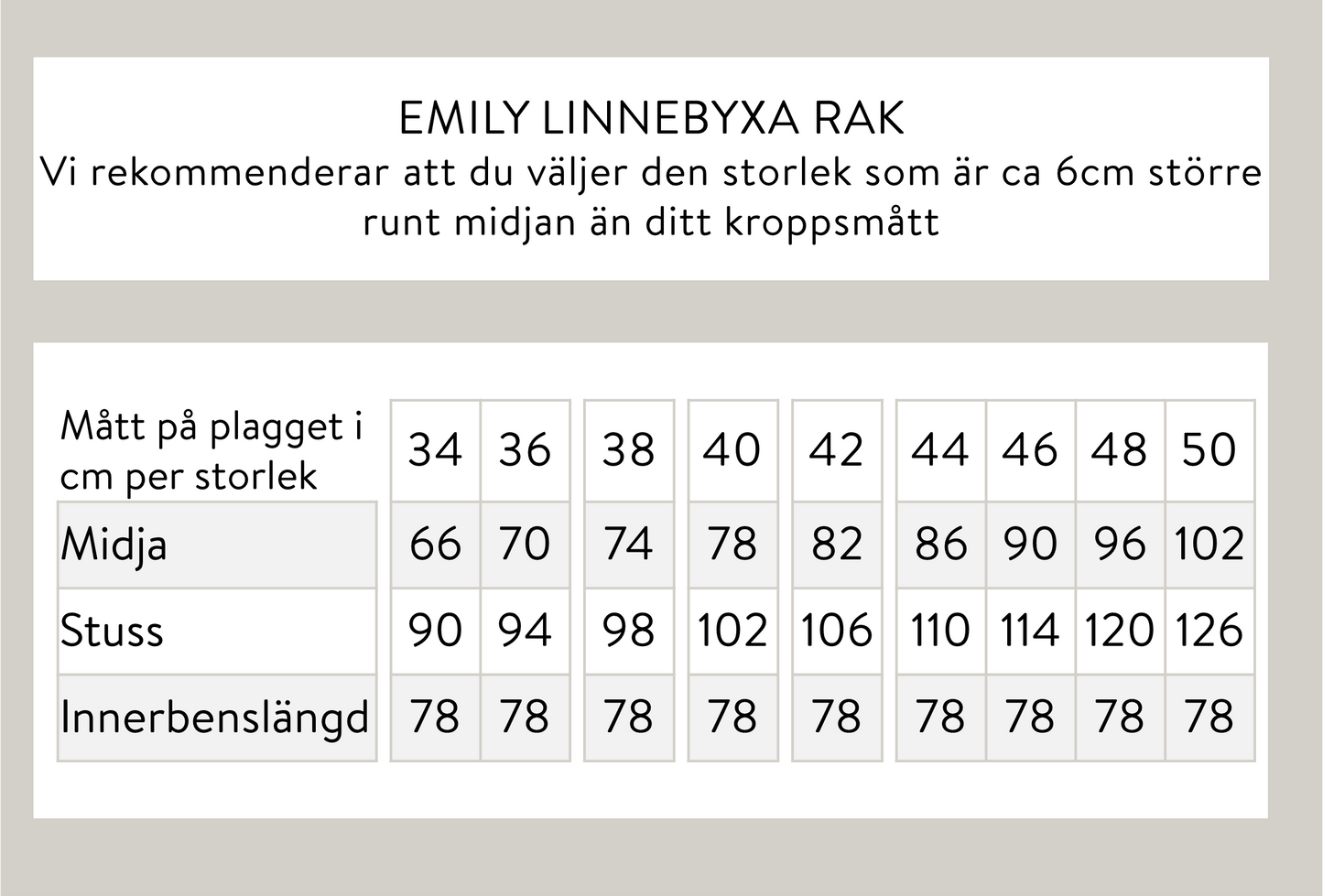 Emily linnebyxa rak - Brun