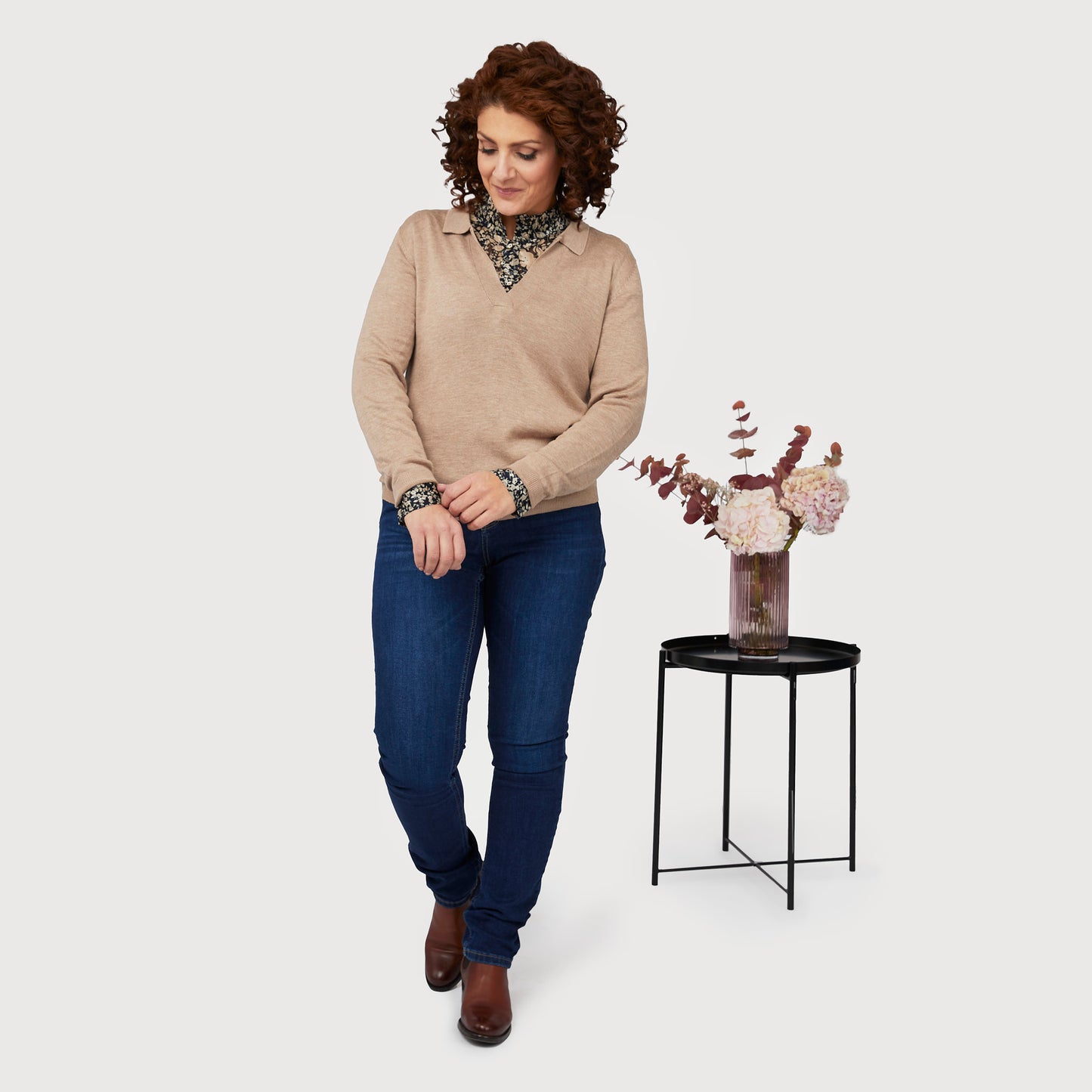 Karro tröja - Beige