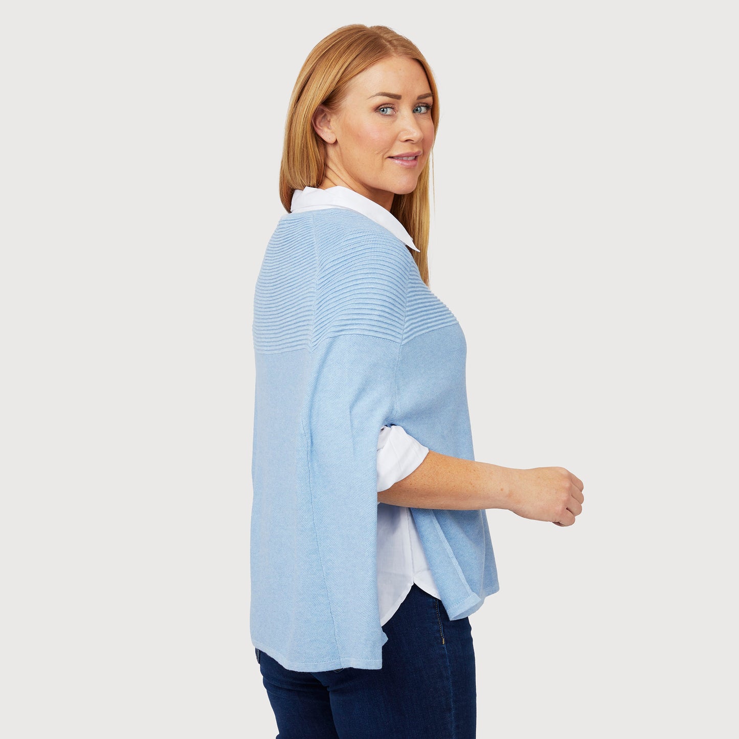 Petra poncho - Blå